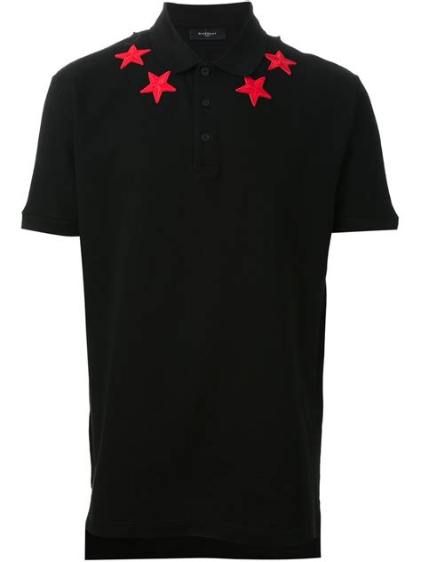 givenchy star embroidered polo|givenchy polo shirts for men.